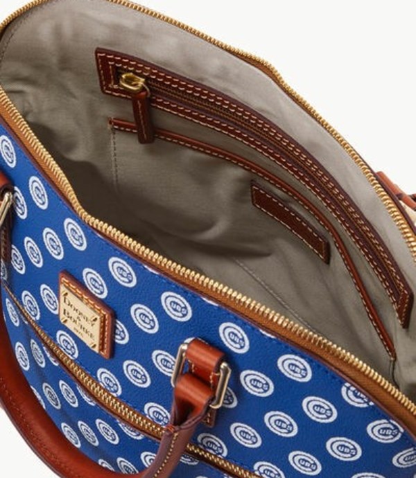 Blue Dooney And Bourke MLB Cubs Domed Zip Women's Satchel Bags | 62OULBEVN