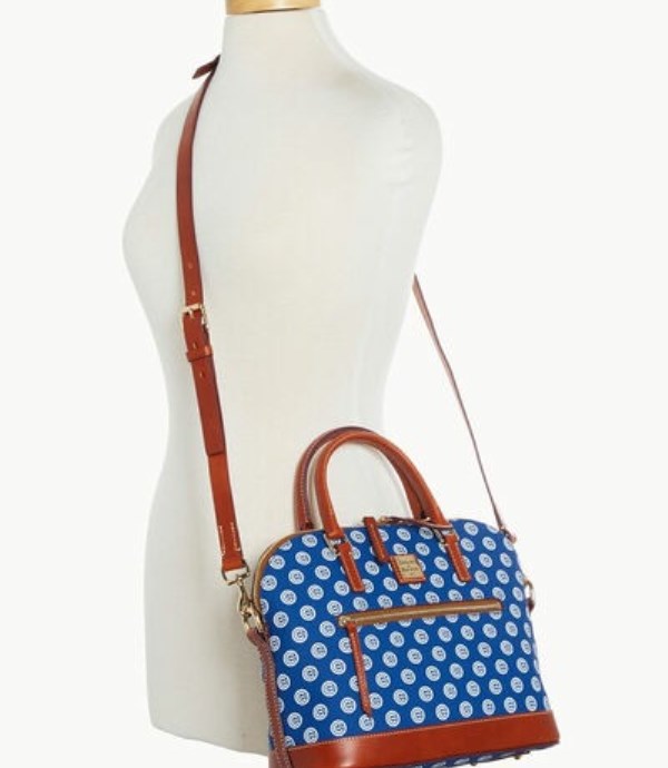 Blue Dooney And Bourke MLB Cubs Domed Zip Women's Satchel Bags | 62OULBEVN