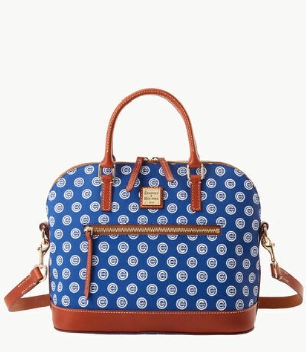 Blue Dooney And Bourke MLB Cubs Domed Zip Women\'s Satchel Bags | 62OULBEVN