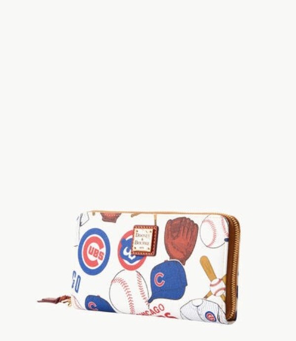 Blue Dooney And Bourke MLB Cubs Large Zip Around Women's Wristlets | 96LNXJUHQ