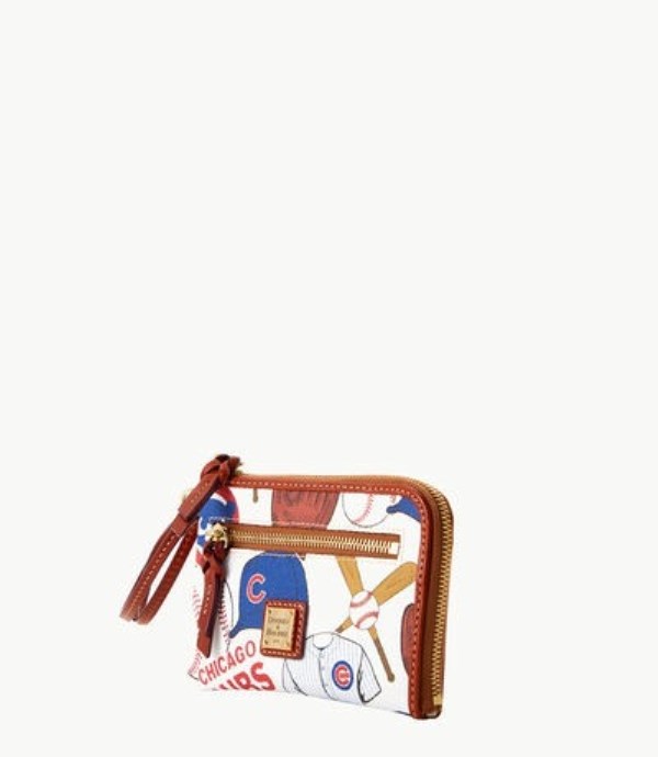 Blue Dooney And Bourke MLB Cubs Multi Function Zip Around Women's Wristlets | 05GKDANFU