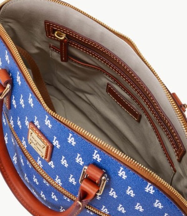 Blue Dooney And Bourke MLB Dodgers Domed Zip Women's Satchel Bags | 84EQTLZVK