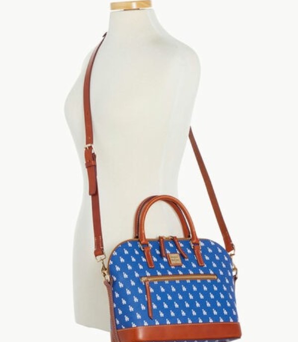 Blue Dooney And Bourke MLB Dodgers Domed Zip Women's Satchel Bags | 84EQTLZVK