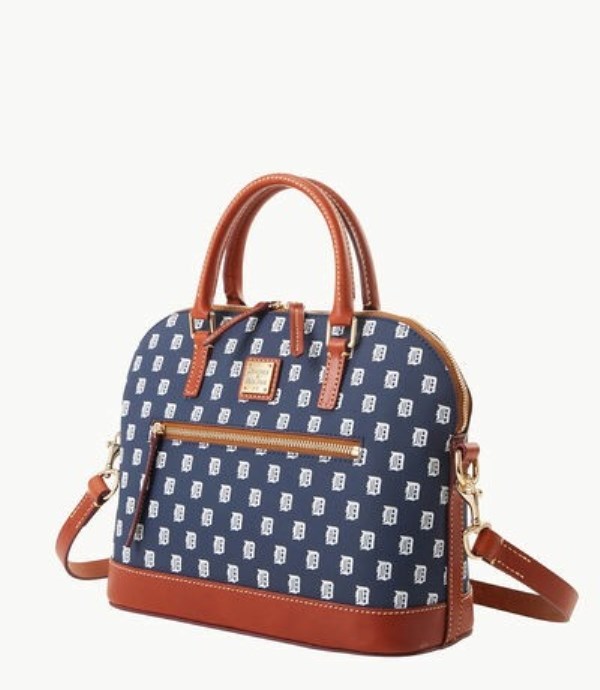 Blue Dooney And Bourke MLB Tigers Domed Zip Women's Satchel Bags | 92XOMVKJP