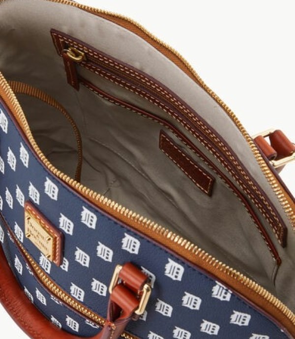 Blue Dooney And Bourke MLB Tigers Domed Zip Women's Satchel Bags | 92XOMVKJP