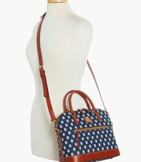 Blue Dooney And Bourke MLB Tigers Domed Zip Women's Satchel Bags | 92XOMVKJP