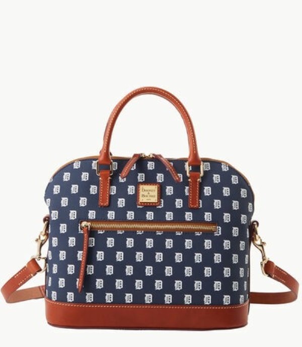 Blue Dooney And Bourke MLB Tigers Domed Zip Women\'s Satchel Bags | 92XOMVKJP