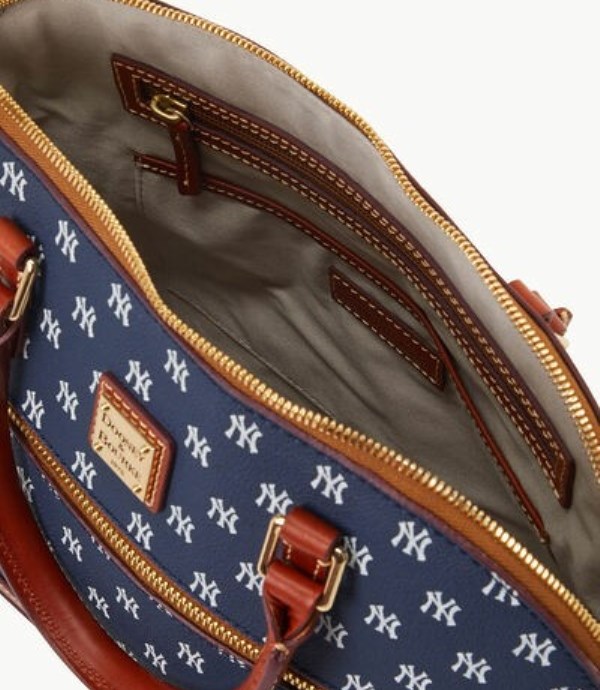 Blue Dooney And Bourke MLB Yankees Domed Zip Women's Satchel Bags | 92ERPNMBK