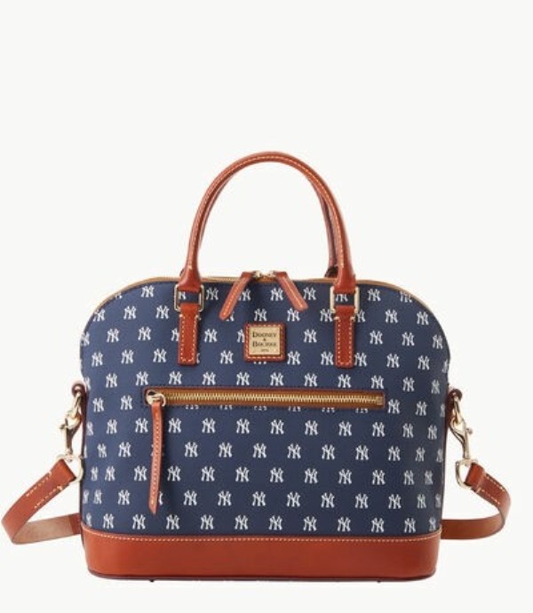 Blue Dooney And Bourke MLB Yankees Domed Zip Women\'s Satchel Bags | 92ERPNMBK