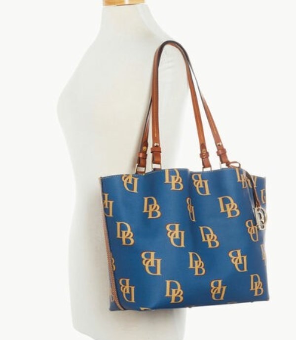 Blue Dooney And Bourke Monogram Flynn Women's Tote Bags | 97JQTEMXA