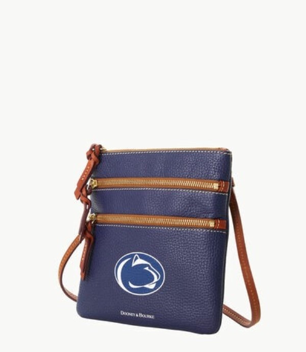 Blue Dooney And Bourke NCAA Penn State Triple Zip Women's Crossbody Bags | 14YLGEZKJ