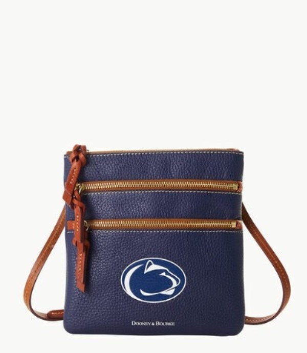 Blue Dooney And Bourke NCAA Penn State Triple Zip Women\'s Crossbody Bags | 14YLGEZKJ