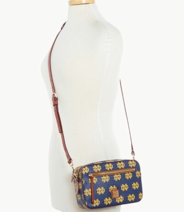 Blue Dooney And Bourke NCAA University Of Notre Dame Camera Zip Women's Crossbody Bags | 59ZLJCDPN