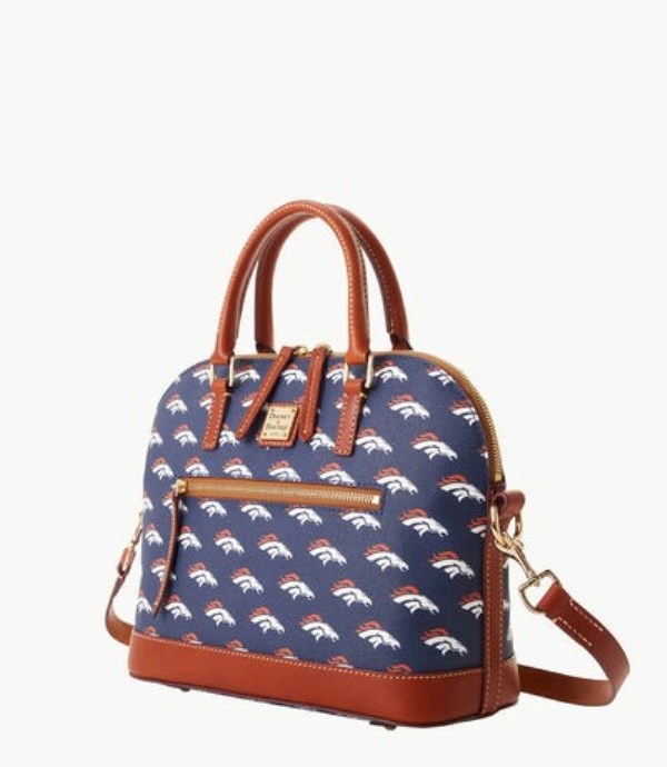 Blue Dooney And Bourke NFL Broncos Domed Zip Women's Satchel Bags | 51LSEYMHI