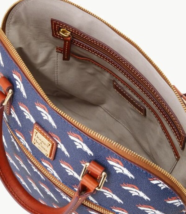 Blue Dooney And Bourke NFL Broncos Domed Zip Women's Satchel Bags | 51LSEYMHI