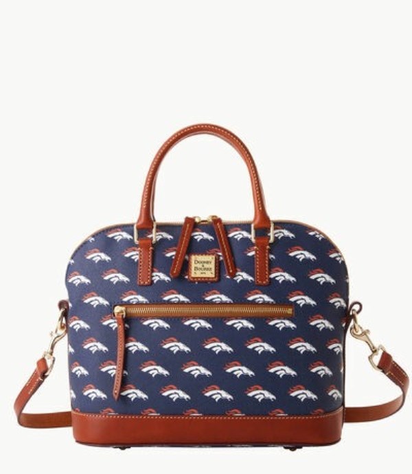 Blue Dooney And Bourke NFL Broncos Domed Zip Women\'s Satchel Bags | 51LSEYMHI