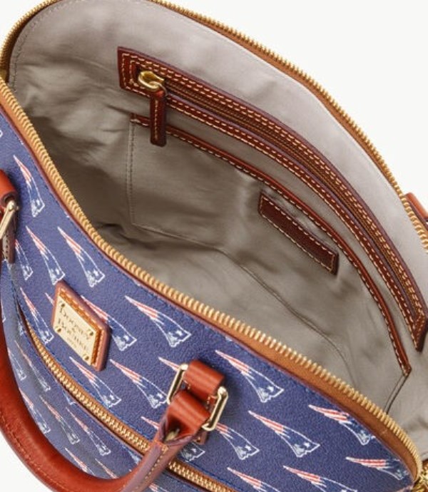 Blue Dooney And Bourke NFL Patriots Domed Zip Women's Satchel Bags | 03LJPZCYM