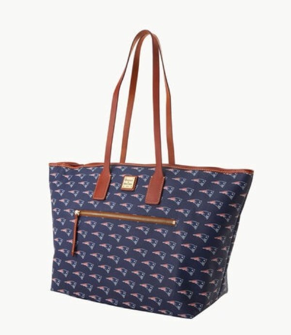 Blue Dooney And Bourke NFL Patriots Large Women's Tote Bags | 63RJZVIAS