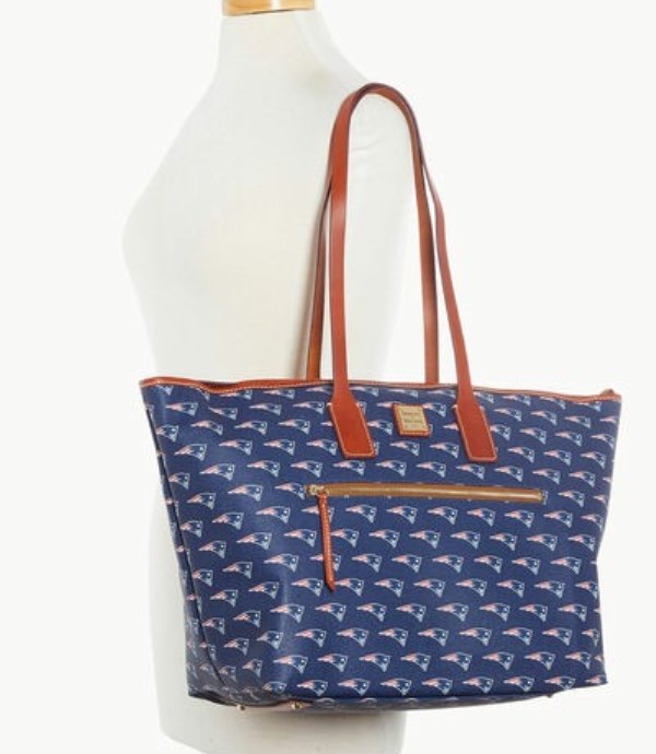 Blue Dooney And Bourke NFL Patriots Large Women's Tote Bags | 63RJZVIAS