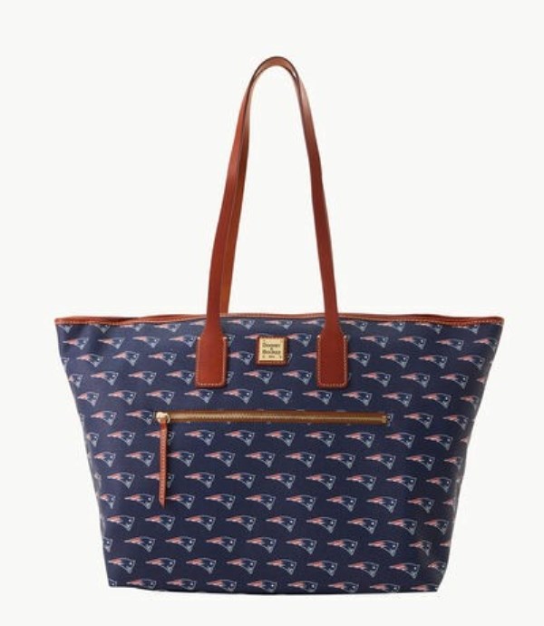 Blue Dooney And Bourke NFL Patriots Large Women\'s Tote Bags | 63RJZVIAS