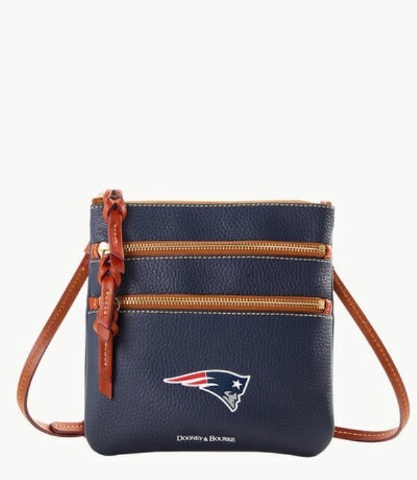 Blue Dooney And Bourke NFL Patriots Triple Zip Women\'s Crossbody Bags | 93XONGBKT