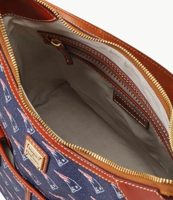 Blue Dooney And Bourke NFL Patriots Zip Women's Hobo Bag | 35KHSEDVB