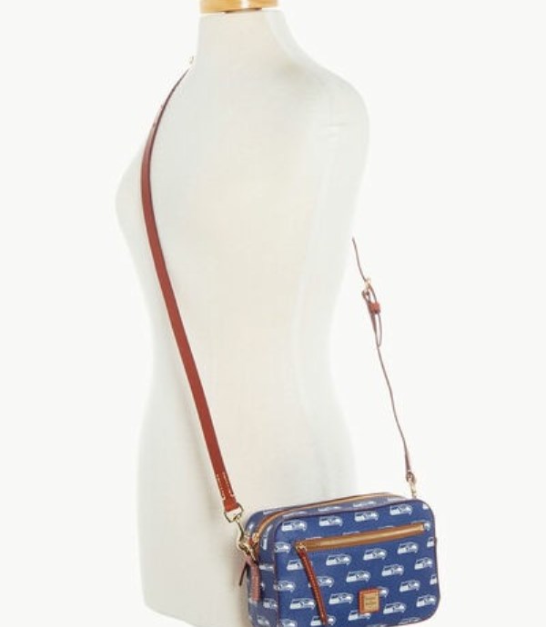 Blue Dooney And Bourke NFL Seahawks Camera Zip Women's Crossbody Bags | 09YLOWXZF