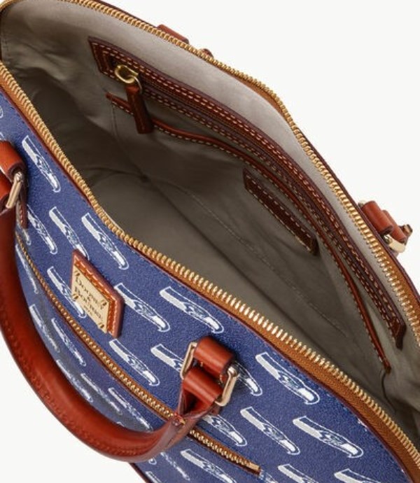 Blue Dooney And Bourke NFL Seahawks Domed Zip Women's Satchel Bags | 97GWDZXIJ