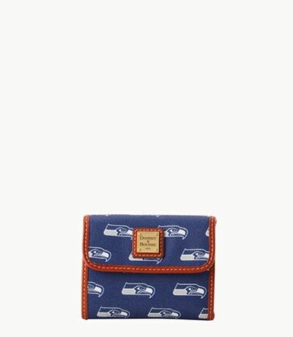 Blue Dooney And Bourke NFL Seahawks Flap Credit Women\'s Wallets | 96CHGAQRN