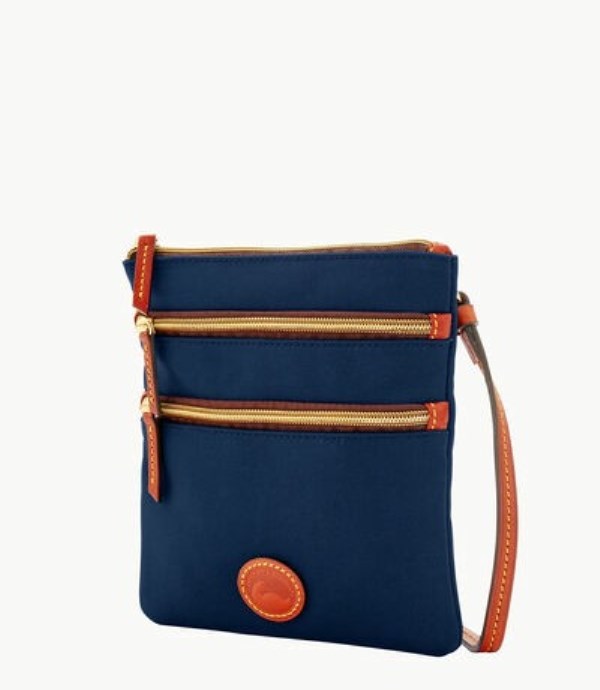 Blue Dooney And Bourke Nylon North South Triple Zip Women's Crossbody Bags | 26BXCPRJS