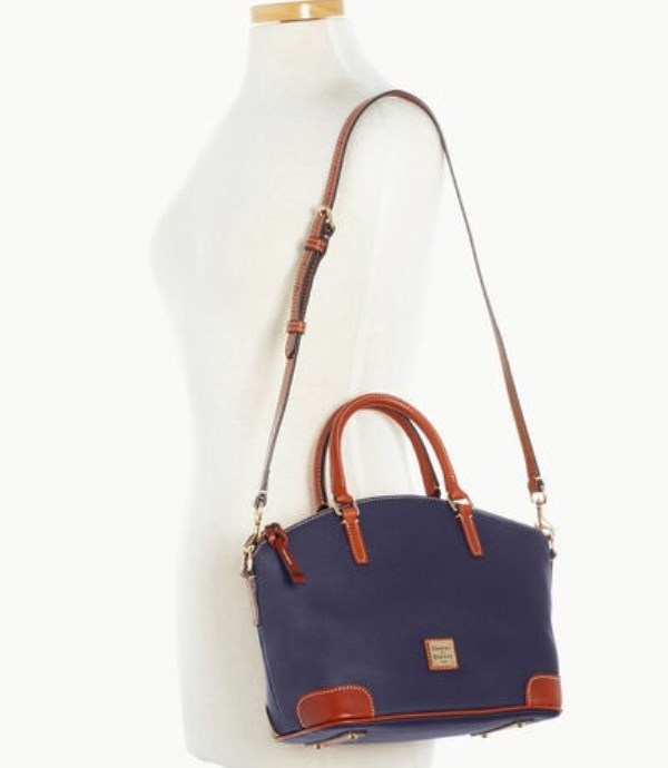 Blue Dooney And Bourke Pebble Grain Charli Women's Satchel Bags | 10EYWQOPA