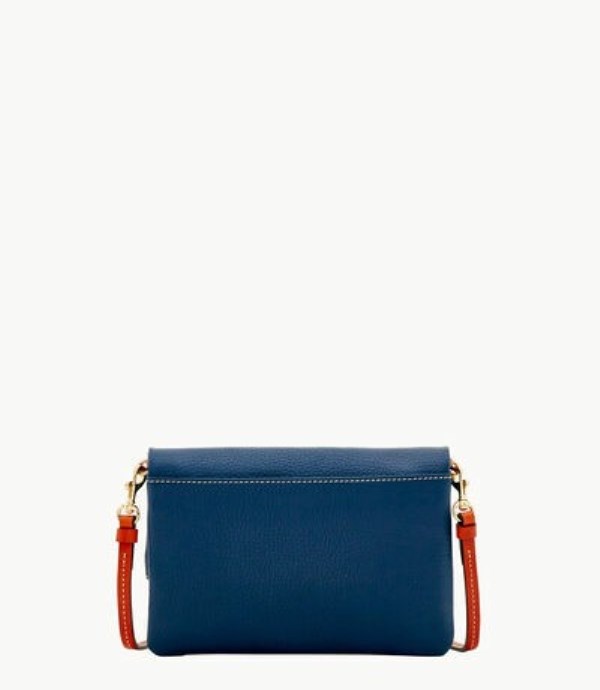 Blue Dooney And Bourke Pebble Grain Foldover Zip Women's Crossbody Bags | 63GOBKHCP