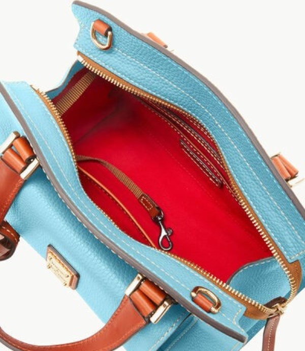 Blue Dooney And Bourke Pebble Grain Small Women's Satchel Bags | 97UTKLFJQ