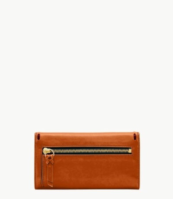 Brown Dooney And Bourke Florentine Checkbook Women's Clutch Bag | 02TWLBCPE