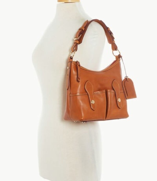 Brown Dooney And Bourke Florentine Small Lucy Women's Shoulder Bags | 89NYBGDKQ