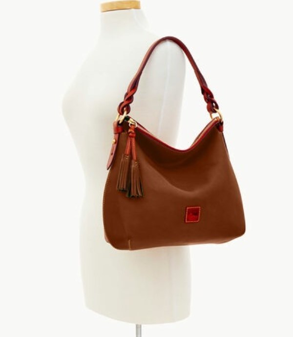 Brown Dooney And Bourke Florentine Twist Strap Women's Hobo Bag | 92KBJIDNS