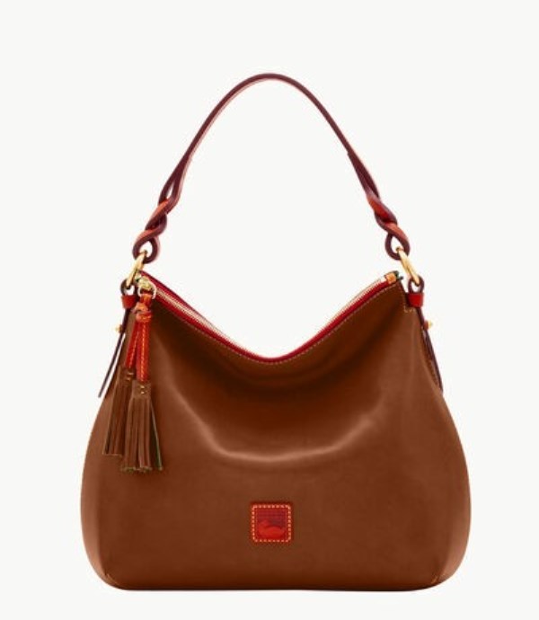 Brown Dooney And Bourke Florentine Twist Strap Women\'s Hobo Bag | 92KBJIDNS