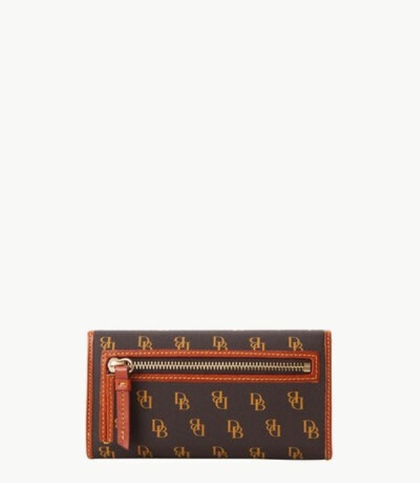 Brown Dooney And Bourke Gretta Continental Women's Wallets | 56EVWIDAU