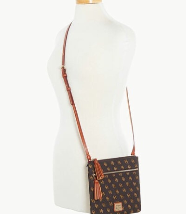 Brown Dooney And Bourke Gretta Double Zip Tassel Women's Shoulder Bags | 65BYTDLPM