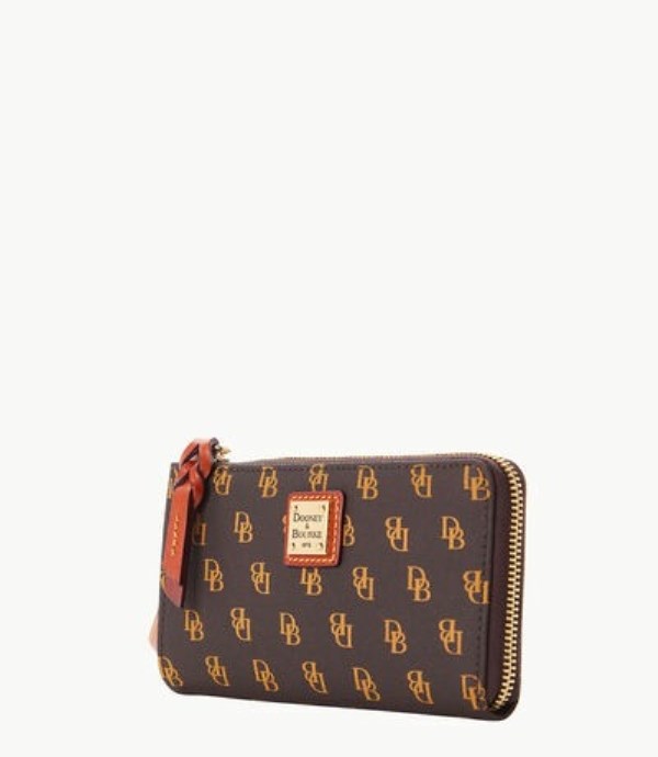 Brown Dooney And Bourke Gretta Folded Zip Women's Wallets | 58UKMLQYT