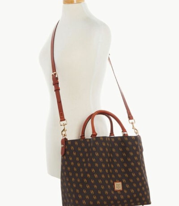 Brown Dooney And Bourke Gretta Large Barlow Women's Tote Bags | 87OEBPNJY