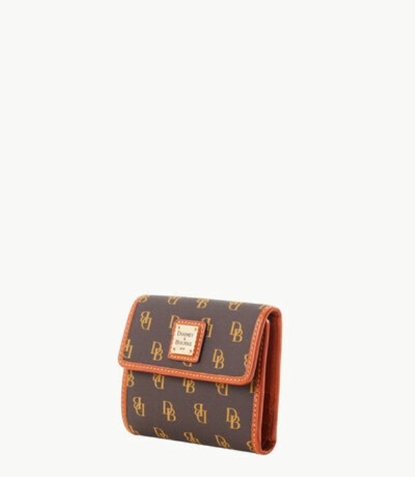 Brown Dooney And Bourke Gretta Small Flap Credit Women's Wallets | 40HREAJKM