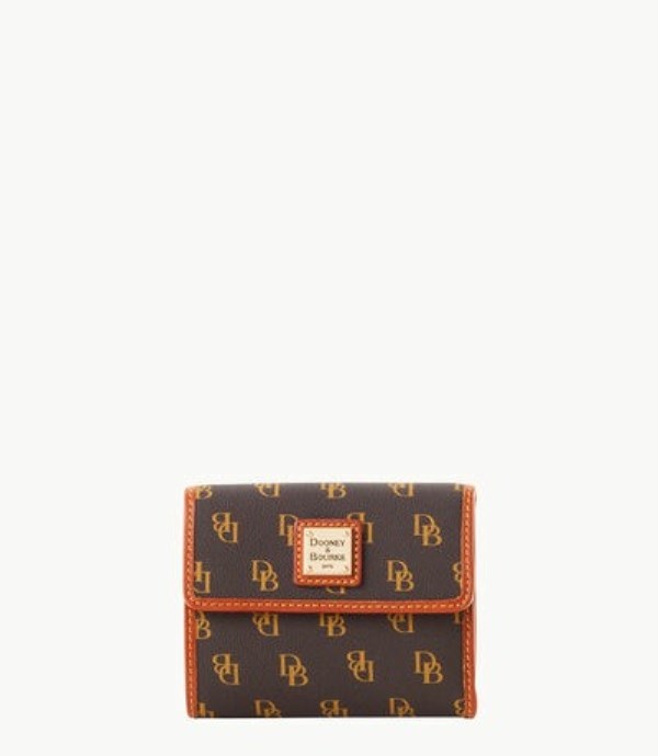 Brown Dooney And Bourke Gretta Small Flap Credit Women\'s Wallets | 40HREAJKM