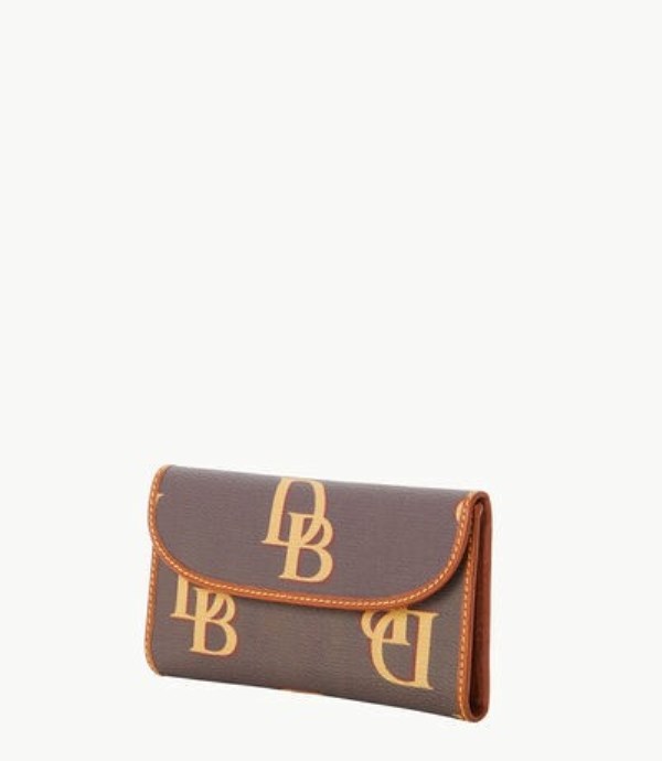 Brown Dooney And Bourke Monogram Continental Women's Clutch Bag | 52JHGAFOT