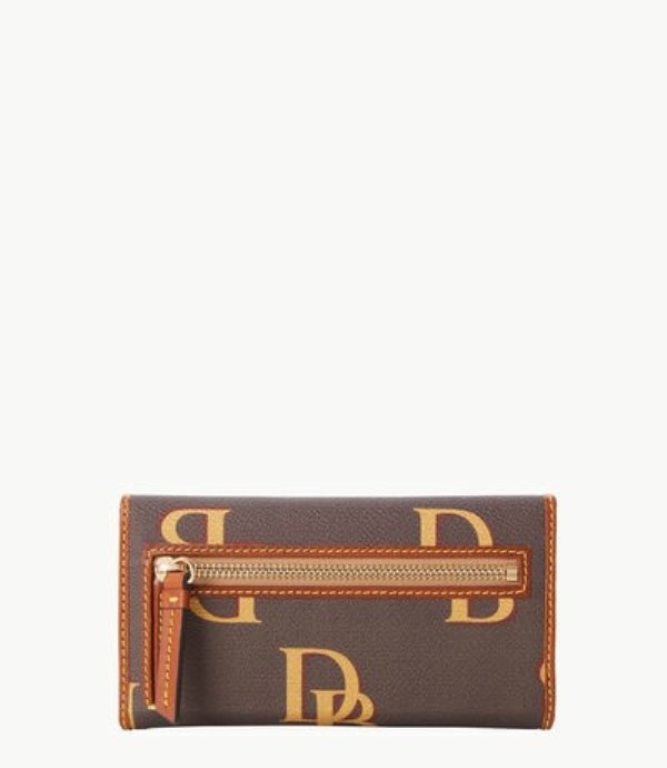 Brown Dooney And Bourke Monogram Continental Women's Clutch Bag | 52JHGAFOT