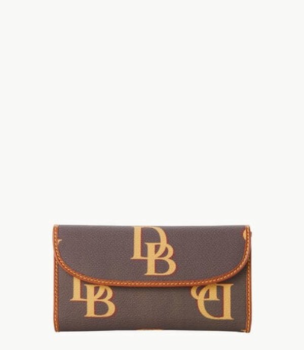 Brown Dooney And Bourke Monogram Continental Women\'s Clutch Bag | 52JHGAFOT