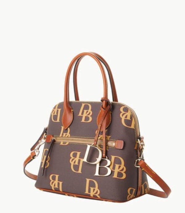 Brown Dooney And Bourke Monogram Domed Women's Satchel Bags | 83GHADPEK