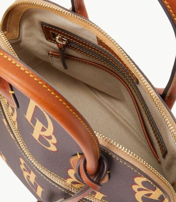 Brown Dooney And Bourke Monogram Domed Women's Satchel Bags | 83GHADPEK