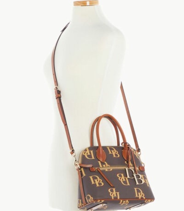 Brown Dooney And Bourke Monogram Domed Women's Satchel Bags | 83GHADPEK