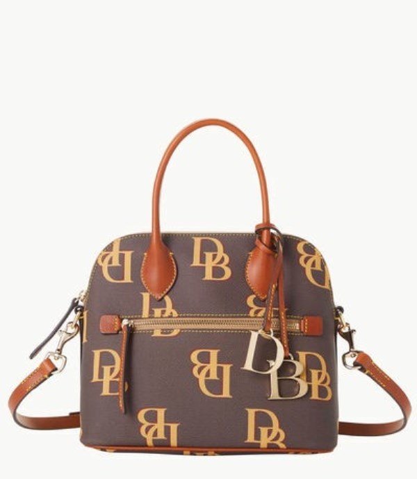 Brown Dooney And Bourke Monogram Domed Women\'s Satchel Bags | 83GHADPEK